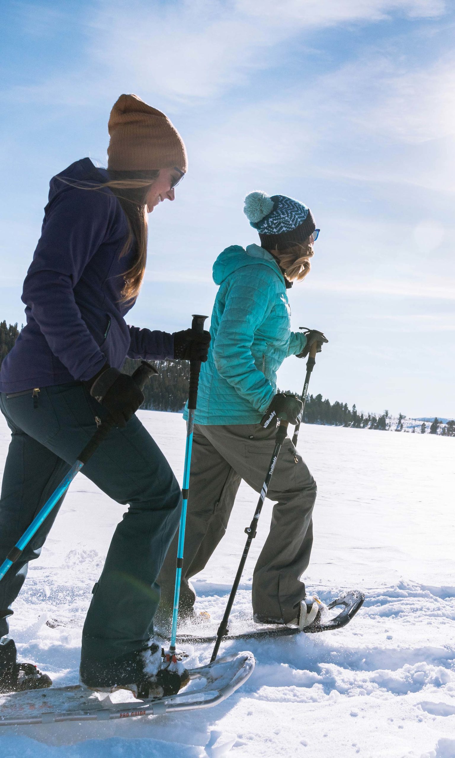 New-Thought-Visit-Pinedale-Wyoming-Ad-Photography-Girls-Snowshoeing-Close-fullscreen-vert