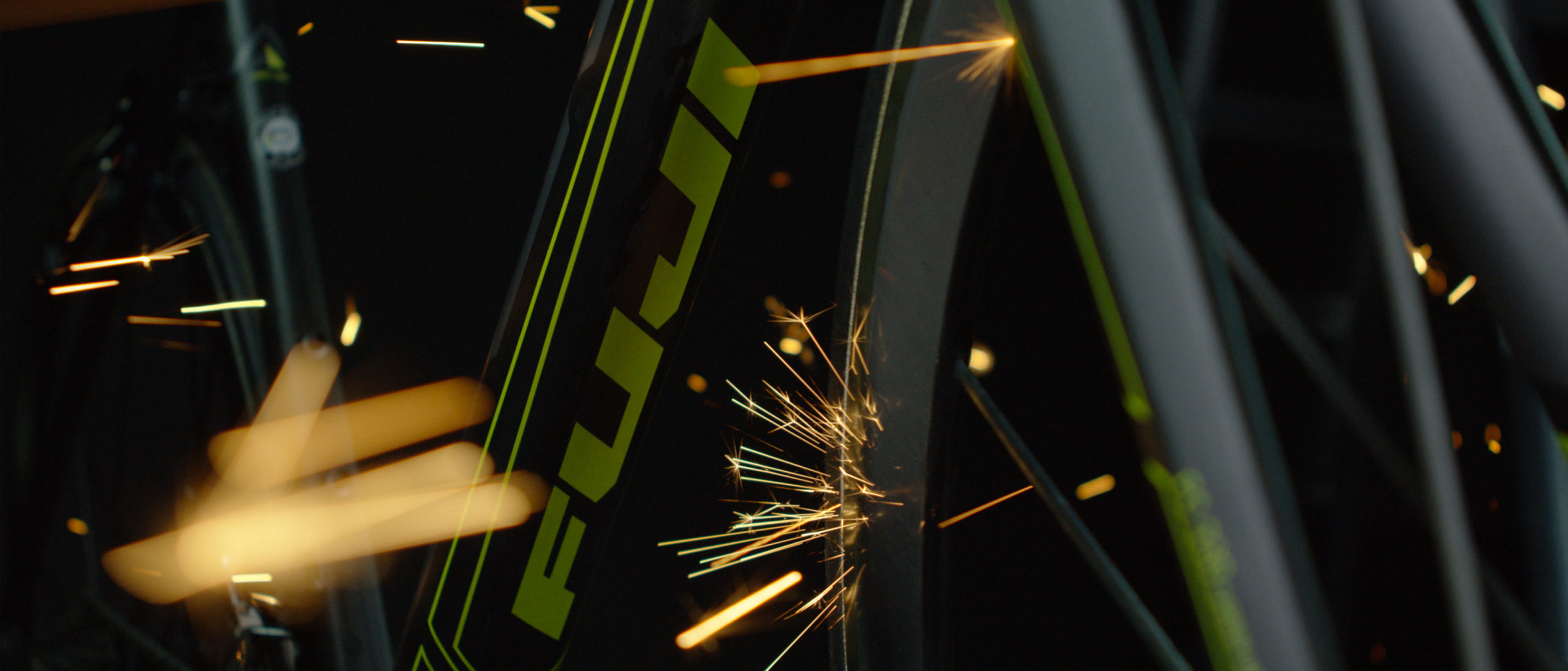 New-Thought-Fuji-Bikes-Film-Production-SL-Bike-Frame Down-Tube-Sparks-fullscreen
