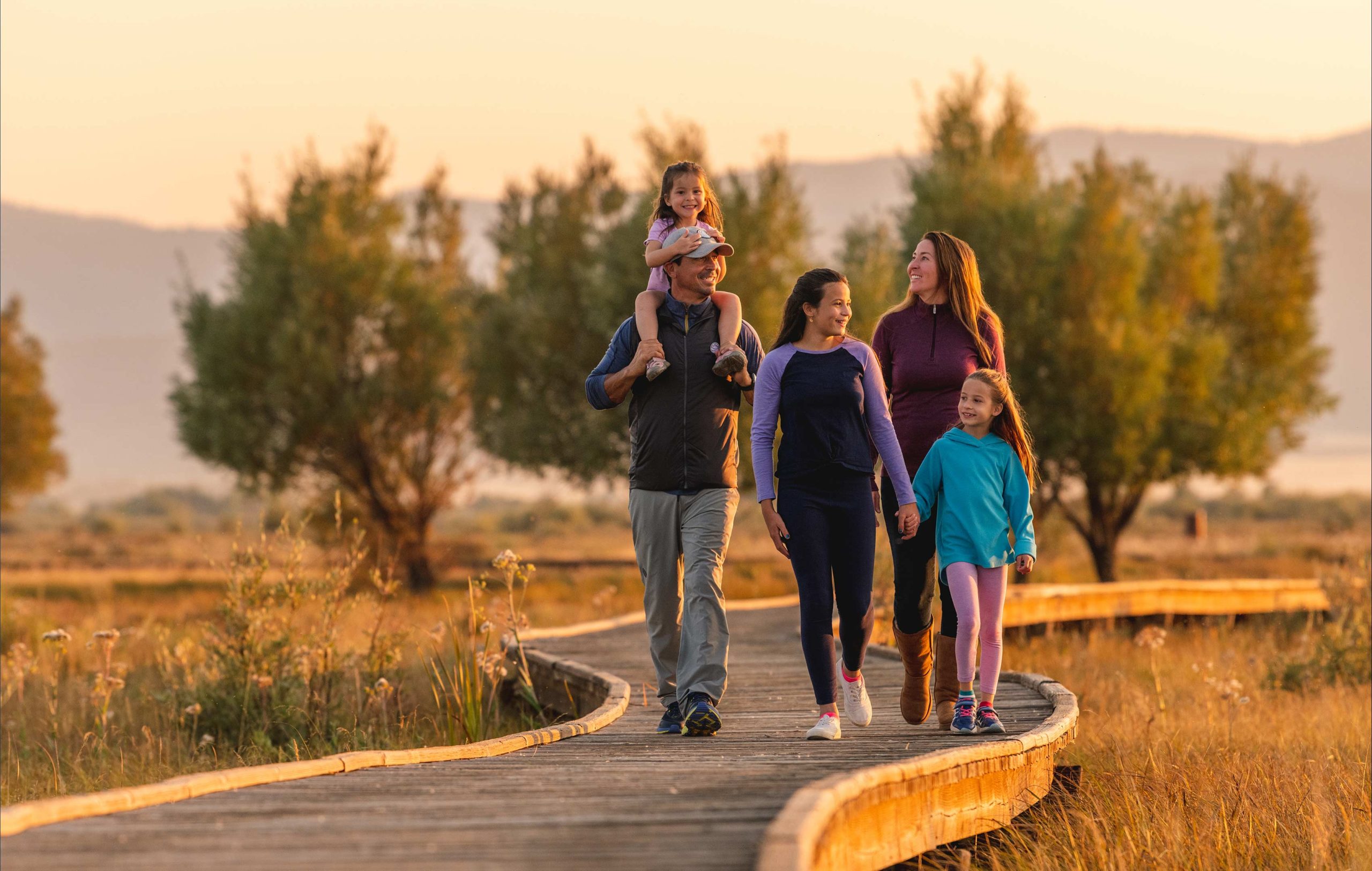 New-Thought-Tributary-Idaho-Ad-Photography-Family-Fen-Walk-Sunset-fullscreen